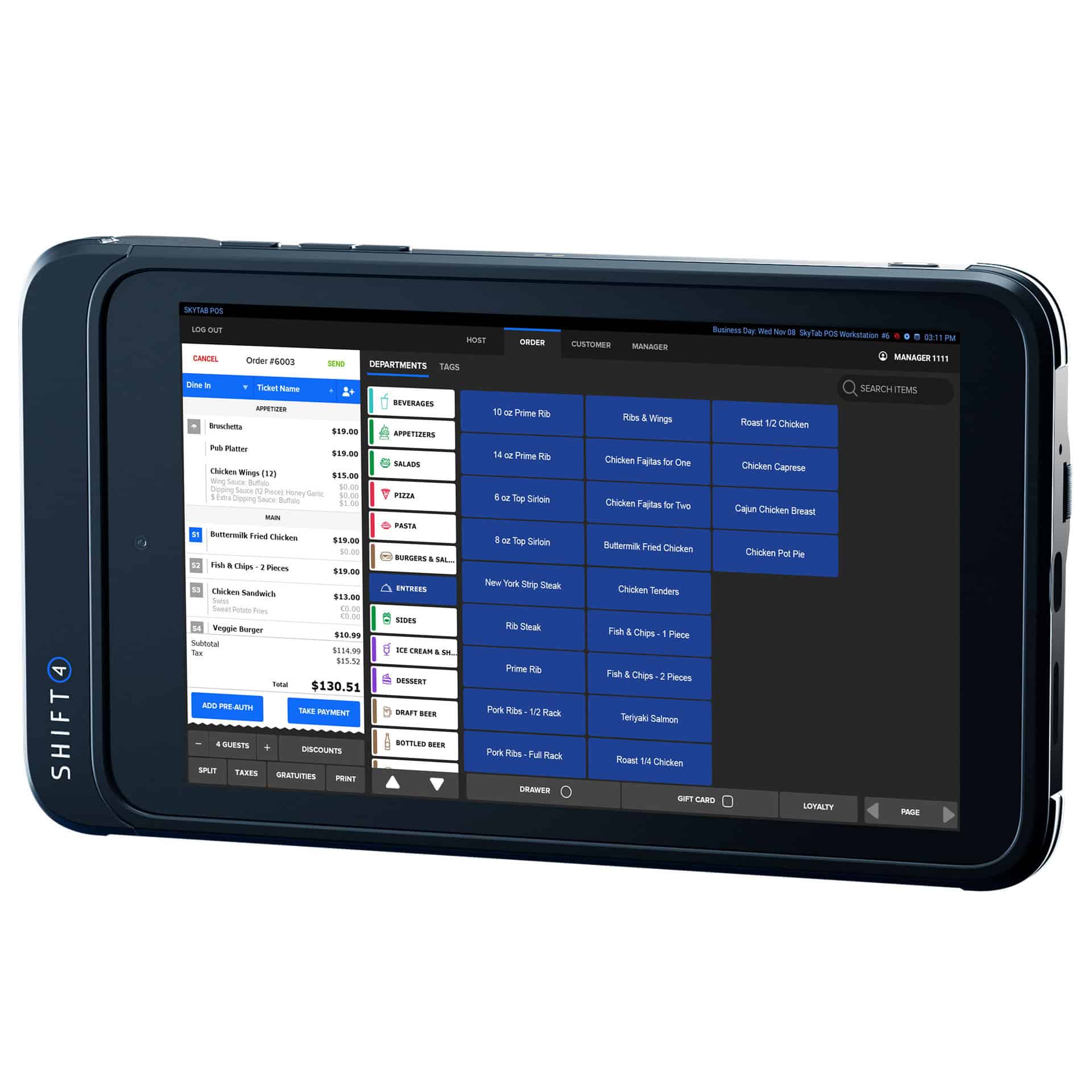 Shift4 Handheld glass device